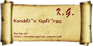 Kondás György névjegykártya