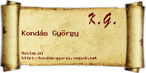 Kondás György névjegykártya