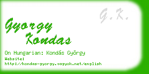 gyorgy kondas business card